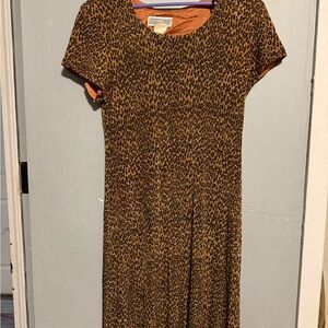 Jessica Howard Brown Leopard Print Midi Dress